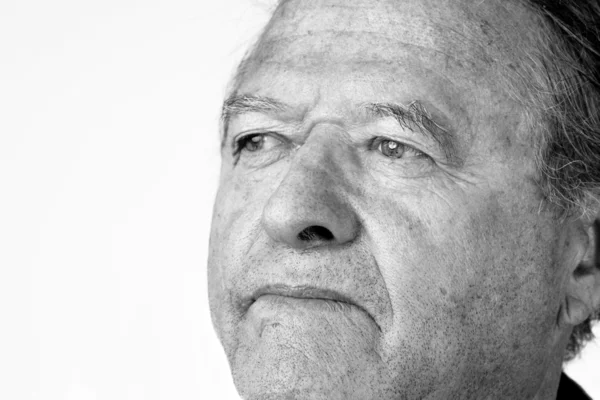 Senior man portrait in black and white — Stock Photo, Image
