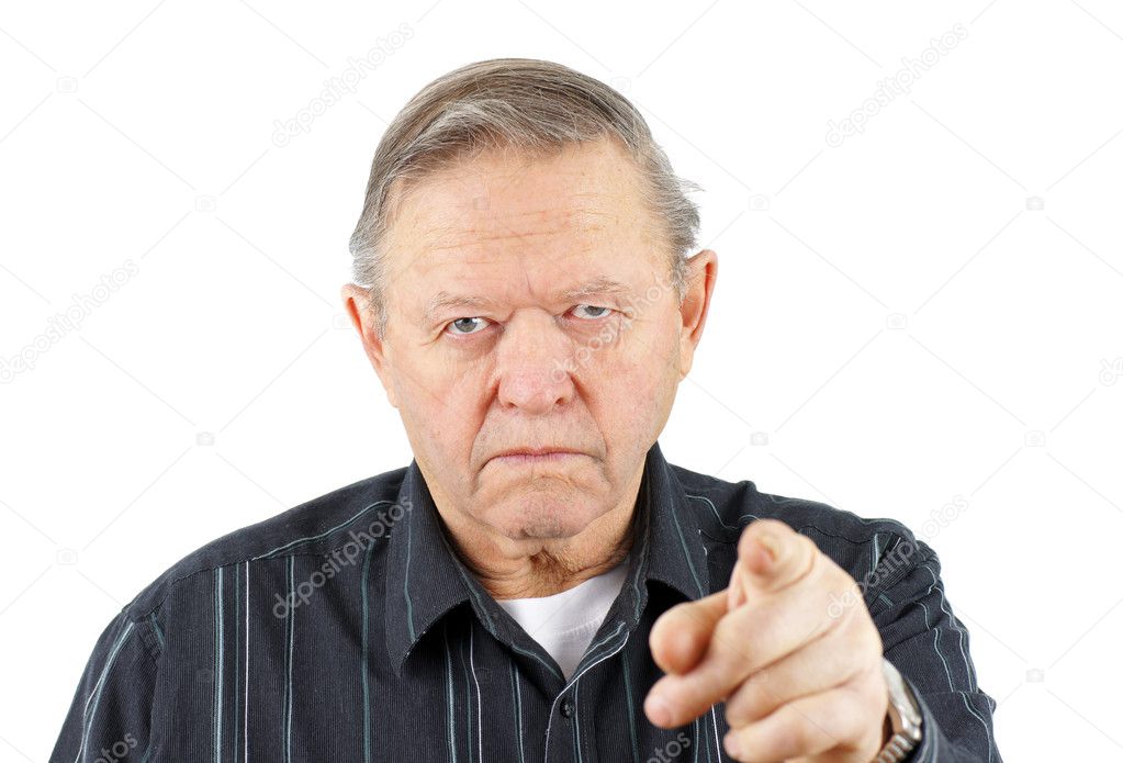 Old man pointing at you