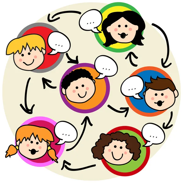 Gyerekek szociális hálózat — Stock Vector