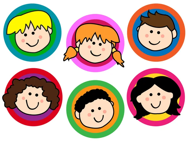 Kids face collection — Stock Vector