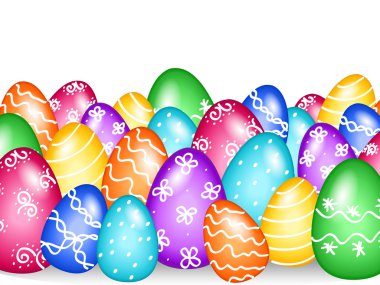 Easter eggs border clipart