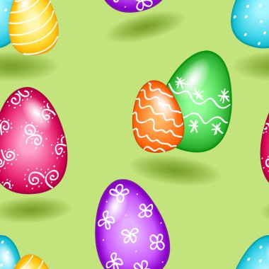 Seamless easter eggs pattern clipart