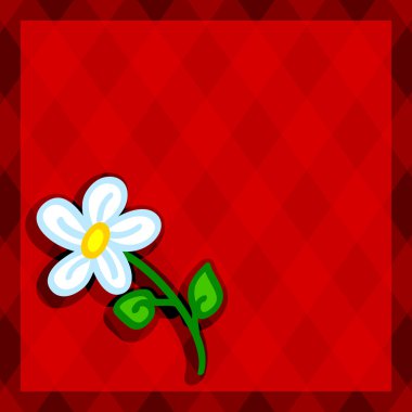 Red diamonds and daisy clipart