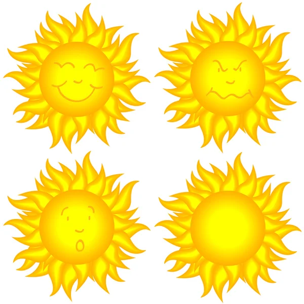 Солнечные лица — стоковый вектор