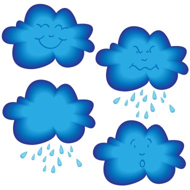 Cloud faces clipart