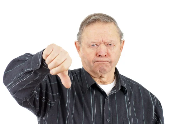Old man thumbs down — Stock Photo, Image