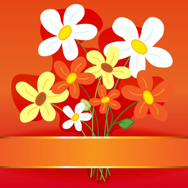 Bouquet carte de fleurs — Image vectorielle
