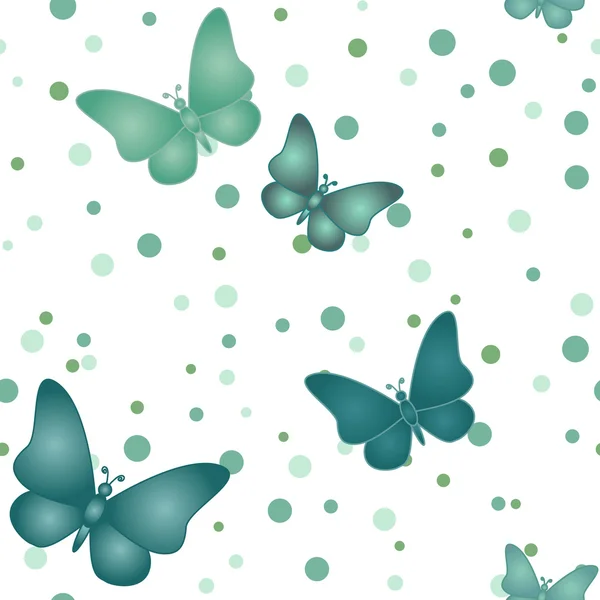 Nahtloses blau-graues Schmetterlingsmuster — Stockvektor