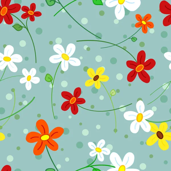 Bezešvé daisy květiny vzor — Stockový vektor