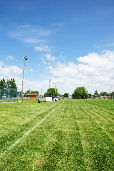 Soccer or football field in public park — Stock Photo, Image