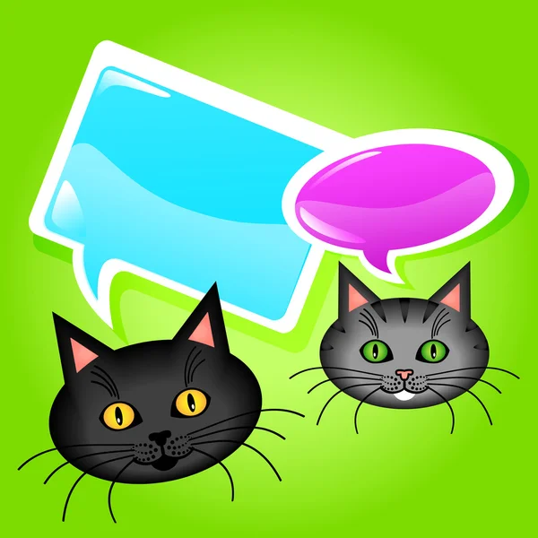 Gatos con burbujas del habla — Vector de stock