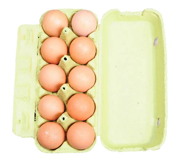 Carton of eggs, isolated — Stock Photo, Image