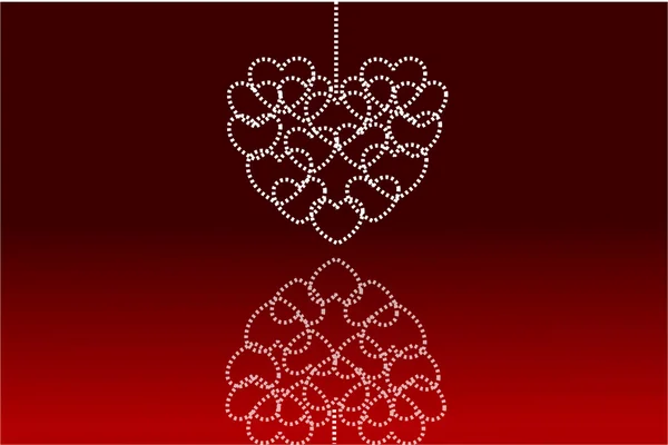 Takı kalp kırmızı zincir üzerinde