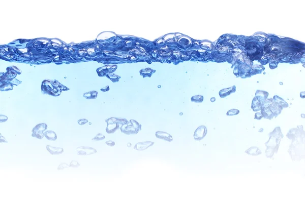 Синя вода з бульбашок — стокове фото