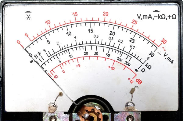 Velho amperímetro e volt-meter — Fotografia de Stock
