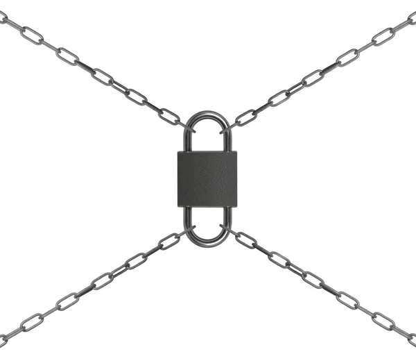 Double padlock witch chain — Stock Photo, Image