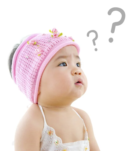 Querendo saber bebê asiático — Fotografia de Stock