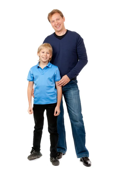 Dad and son are in the studio — Stock Photo, Image