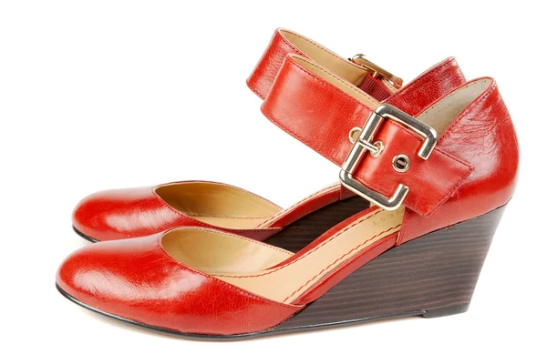 Модне жіноче червоне взуття — стокове фото