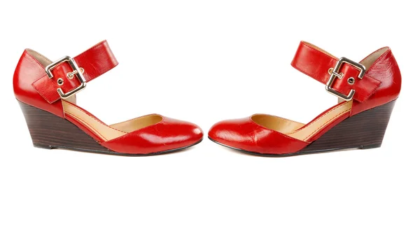 Módní dámské červené boty — Stock fotografie