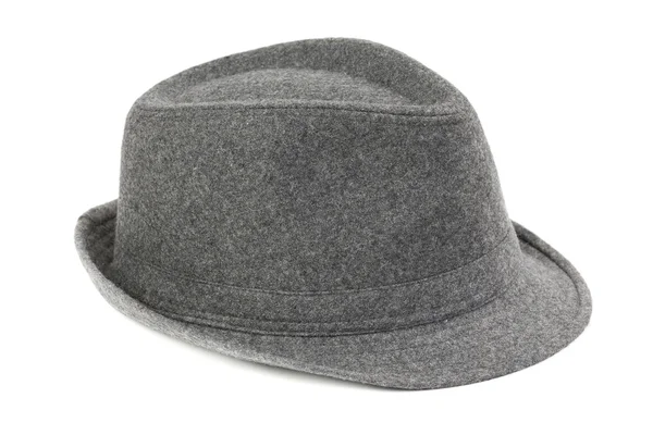 Stijlvolle grijze fedora hoed — Stockfoto