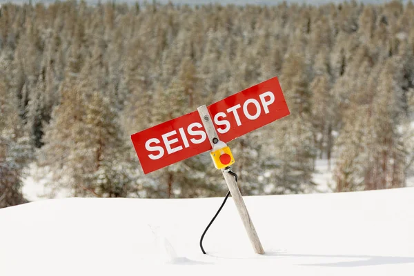 Stop - avalanche danger on the slope — Stock Photo, Image