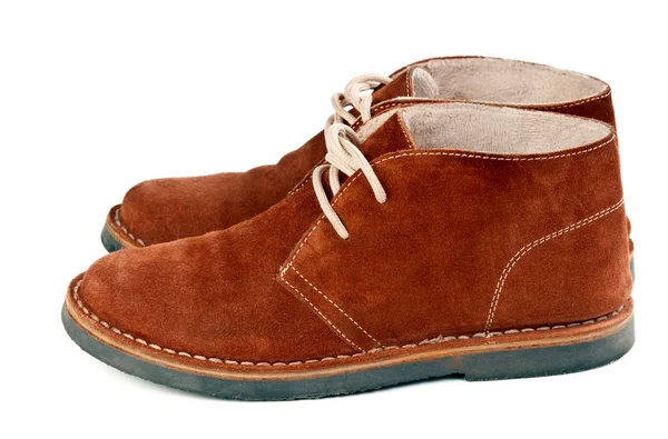 Een paar schoenen van bruin suède — Stockfoto