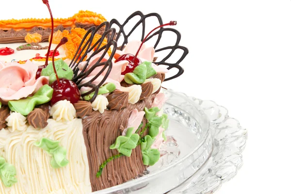 Krém torta meggy — Stock Fotó