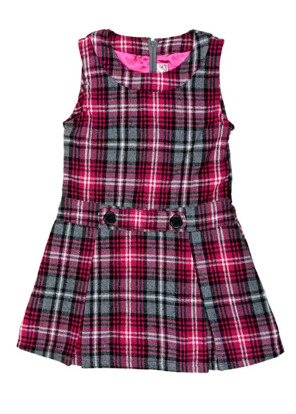 Dětské kostkované šaty — Stock fotografie