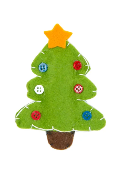 Knitted green Christmas tree — Stock Photo, Image