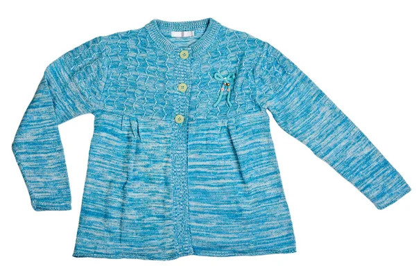 Трикотажный голубой свитер — стоковое фото
