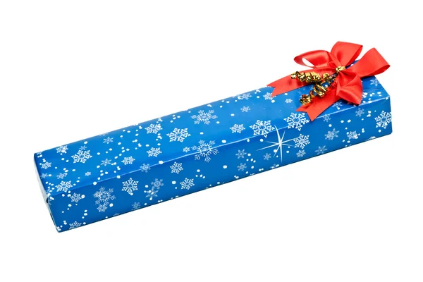 Longitud caja de regalo azul —  Fotos de Stock