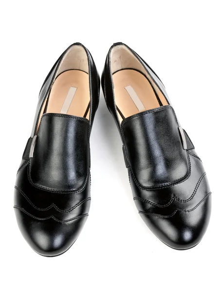 Пара стильних класичних чорних черевиків — стокове фото