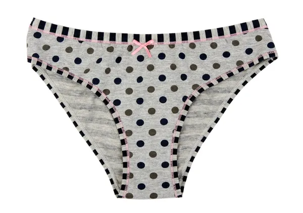 Grey Women's panties with polka dots — Stock Photo, Image