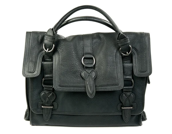Černá dámská kožená taška — Stock fotografie