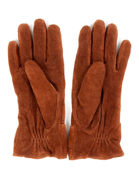 Пара коричневих шкіряних рукавичок — стокове фото