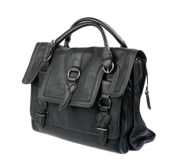 Black women's leather bag — Stock Photo, Image