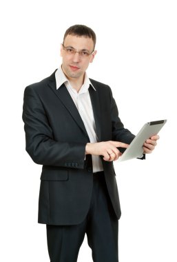 Tablet Bilgisayarlı İşadamı