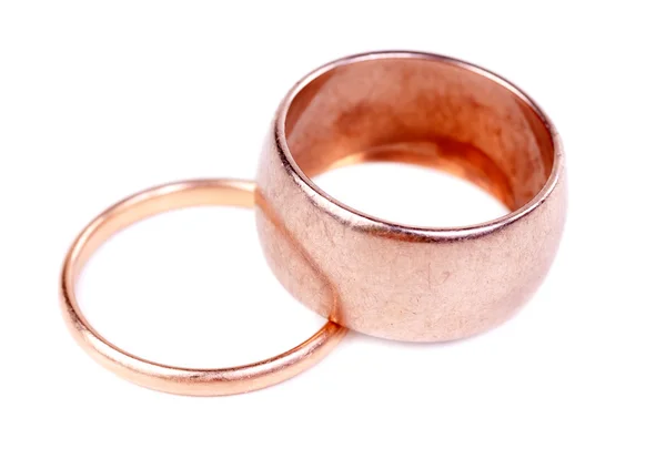 Two old gold wedding ring — Stock Photo, Image
