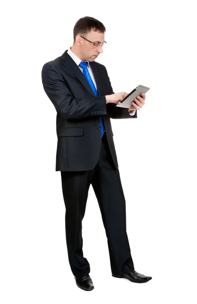 Jonge zakenman met een tablet pc — Stockfoto