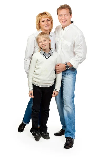 幸福的三口之家的肖像 — 图库照片