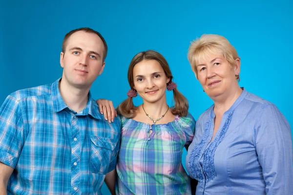 Happy family in the two-party — Stock Photo, Image