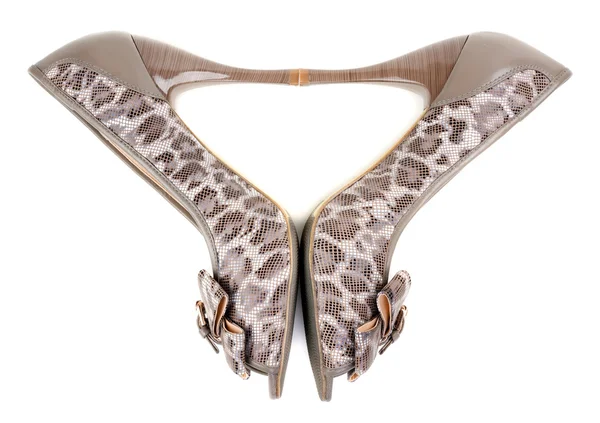Een paar vrouwelijke Luipaard schoenen — Stockfoto