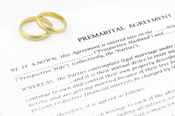 Prenuptial ( premarital ) agreement — Stock Photo, Image