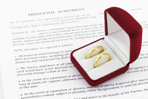 Prenuptial ( premarital ) agreement — Stock Photo, Image