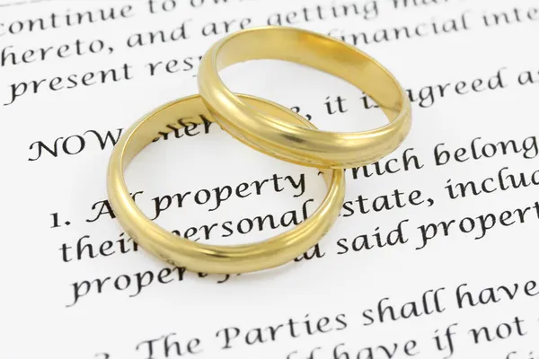 Scheidden (voorhuwelijkse) overeenkomst Stockafbeelding