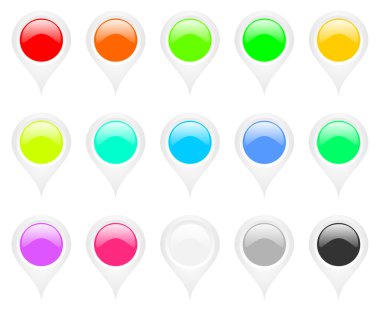 Set of colorful pointers clipart