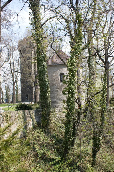 Torre e rotunda em Castle Hill em Cieszyn — Fotografia de Stock