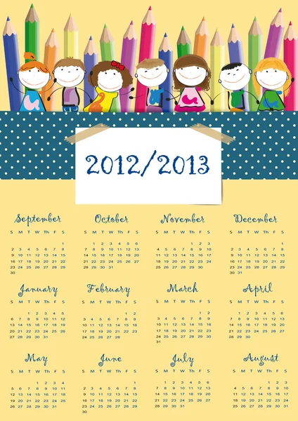 Školní kalendář — Stockový vektor