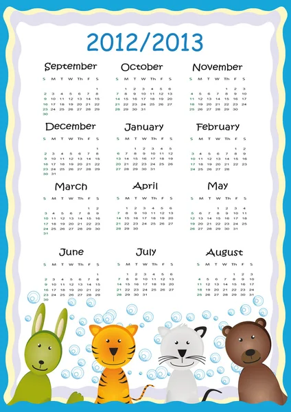 Calendario escolar — Vector de stock